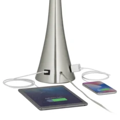 360 Lighting Karl Modern Table Lamps 27 1/2" Tall Set Of 2 Brushed Nickel With USB And Outlet White Drum Shade For Bedroom Living Room House Bedside -360 Lighting Outlet Store GUEST 5d8fe791 e1dc 43f6 b636 8b8c627300b3