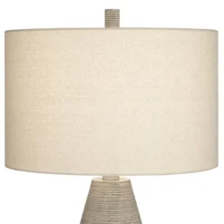 360 Lighting Julio Modern Table Lamp 30" Tall Natural Gray Ceramic Oatmeal Drum Shade For Bedroom Living Room Bedside Nightstand Office Kids House -360 Lighting Outlet Store GUEST 5e6e8bdb 1c96 48d8 9c0a 521b4d841d7f