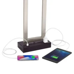 360 Lighting Todd 30" Tall Large Modern End Table Lamps Set Of 2 USB Port AC Power Outlet Silver Brushed Nickel Finish Metal Living Room Charging -360 Lighting Outlet Store GUEST 5ece54ef 89a6 49e1 a9e9 a6225a7c421d