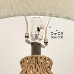 360 Lighting San Carlos Modern Coastal Table Lamp 29" Tall Natural Rattan Wicker Oatmeal Fabric Drum Shade For Bedroom Living Room Bedside Nightstand -360 Lighting Outlet Store GUEST 5ff835b8 699e 4141 92b6 13a64735a017