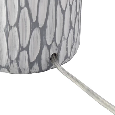 360 Lighting Patrick Modern Coastal Table Lamp 26 1/4" High Gray White Wash Geometric Ceramic Drum Fabric Shade For Bedroom Living Room Bedside Office 6 360 Lighting Patrick Modern Coastal Table Lamp 26 1/4" High Gray White Wash Geometric Ceramic Drum Fabric Shade For Bedroom Living Room Bedside Office - Image 6