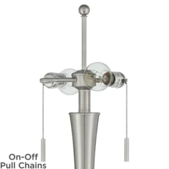 360 Lighting Karl Modern Floor Lamp Standing 63 3/4" Tall Brushed Nickel Metal White Tapered Drum Shade For Living Room House Bedroom Office Family -360 Lighting Outlet Store GUEST 6303920a 79ec 46e7 af7c 704c313e1964