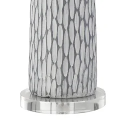 360 Lighting Patrick Modern Coastal Table Lamp With Round Riser 27 1/4" Tall Gray White Wash Ceramic Drum Fabric Shade For Bedroom Living Room Home -360 Lighting Outlet Store GUEST 6451c3be 9d21 49de bf6c a43fbd1c1d60