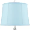 360 Lighting Sergio Modern Accent Table Lamps 23 1/2" High Set Of 2 Chrome Clear Acrylic With USB Charging Port Blue Softback Drum Shade For Home Desk