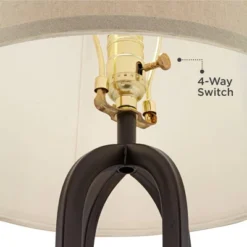 360 Lighting Marcel Industrial Table Lamps 24 1/4" High Set Of 2 Black With LED Nightlight USB Port Natural Shade For Bedroom Living Room House Desk -360 Lighting Outlet Store GUEST 67fdb462 8123 4d35 b3f8 3d6b57e4e9dc