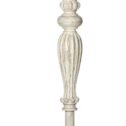 360 Lighting Vintage Shabby Chic Floor Lamp 60" Tall Antique White Cream Scallop Fabric Dome Shade Fringe For Living Room Reading Bedroom -360 Lighting Outlet Store GUEST 6c783a61 c0f3 4f43 92cb da94f6c47b39