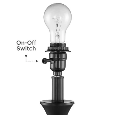 360 Lighting Joyce Modern Table Lamps 24" High Set Of 2 Black Metal White Linen Tapered Drum Shade For Bedroom Living Room Bedside Nightstand Office 3 360 Lighting Joyce Modern Table Lamps 24" High Set Of 2 Black Metal White Linen Tapered Drum Shade For Bedroom Living Room Bedside Nightstand Office - Image 3