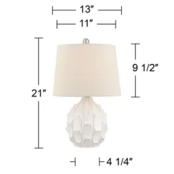 360 Lighting Ellen 21" High Sculptured Small Mid Century Modern Coastal Accent Table Lamp White Ceramic Single Living Room Bedroom Bedside Nightstand -360 Lighting Outlet Store GUEST 6e1531b1 8652 48fa acde 11a37d6902b1