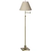 360 Lighting Swing Arm Floor Lamp 70" Tall Antique Brass Fine Burlap Cotton Blend Fabric Empire Shade For Living Room Reading Office