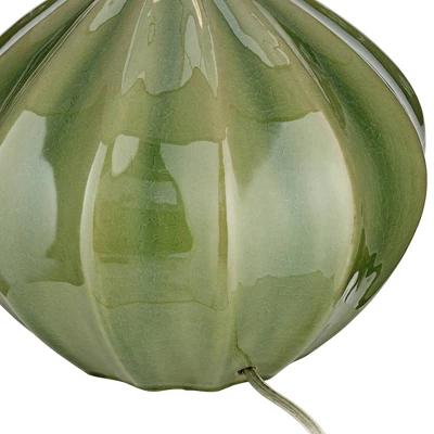360 Lighting Gordy Modern Accent Table Lamp Handcrafted 20 1/2" High Ribbed Green Ceramic Oatmeal Fabric Drum Shade For Bedroom Living Room Bedside 6 360 Lighting Gordy Modern Accent Table Lamp Handcrafted 20 1/2" High Ribbed Green Ceramic Oatmeal Fabric Drum Shade For Bedroom Living Room Bedside - Image 6