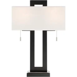 360 Lighting Neil Modern Rustic Table Lamp 26" High Black Metal With USB Charging Port White Rectangular Shade For Bedroom Living Room Bedside Desk 14 360 Lighting Neil Modern Rustic Table Lamp 26" High Black Metal With USB Charging Port White Rectangular Shade For Bedroom Living Room Bedside Desk -360 Lighting Outlet Store GUEST 7684b29a 9dc3 44bb afdd 20a3328b68f1