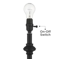 360 Lighting Carter Rustic Farmhouse 3 Piece Table Floor Lamp Set Black Metal Cream Fabric Tapered Drum Shade For Living Room Bedroom Office House -360 Lighting Outlet Store GUEST 774ccb22 dded 4c19 ab46 7329937257dd