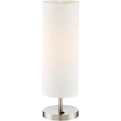 360 Lighting Heyburn Modern Accent Table Lamps 20" High Set Of 2 Brushed Nickel With USB And AC Power Outlet In Base White Cylinder Shade For Desk -360 Lighting Outlet Store GUEST 7dab853c 7b66 47df a821 8333e869dc97