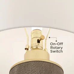 360 Lighting Gilson Modern Table Lamps 24 1/2" High Set Of 2 Gray Glaze Ceramic White Drum Shade For Bedroom Living Room Bedside Nightstand Office -360 Lighting Outlet Store GUEST 84fe4c40 0933 4eec 989d 52935f9b0341