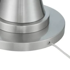 360 Lighting Karl Modern Floor Lamp Standing 63 3/4" Tall Brushed Nickel Metal White Tapered Drum Shade For Living Room House Bedroom Office Family -360 Lighting Outlet Store GUEST 85af4fc1 c9ba 40f4 aa5d bb3824849fdf