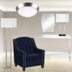 360 Lighting Modern Ceiling Light Flush Mount Fixture 13" Wide Brushed Nickel 2-Light Frosted Glass Dome Shade For Bedroom Kitchen Living Room Hallway -360 Lighting Outlet Store GUEST 8759d2b5 100c 402d 9918 642b2636e1f2