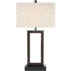 360 Lighting Todd Modern Table Lamp 30" Tall Bronze Rectangular With USB And AC Power Outlet In Base Oatmeal Fabric Shade For Living Room Office House -360 Lighting Outlet Store GUEST 88c48b35 5866 4ecf 989b 2effcd69a98c