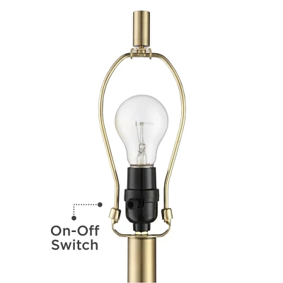 360 Lighting Camile Modern Table Lamps 25" High Set Of 2 Brass Metal With USB Charging Port Oatmeal Drum Shade For Bedroom Living Room Bedside Desk 3 360 Lighting Camile Modern Table Lamps 25" High Set Of 2 Brass Metal With USB Charging Port Oatmeal Drum Shade For Bedroom Living Room Bedside Desk - Image 3