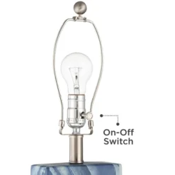 360 Lighting Connie Modern Table Lamps 25" High Set Of 2 Blue Faux Marble With USB Charging Port Table Top Dimmers White Shade For Bedroom Office Desk -360 Lighting Outlet Store GUEST 8cb27fda b11e 408c 9fe7 b4091af2c21b