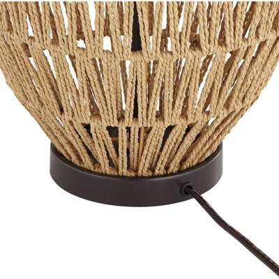 360 Lighting San Marcos Modern Coastal Table Lamp 27" Tall Natural Wicker Oatmeal Drum Shade For Bedroom Living Room Bedside Nightstand Office Kids 6 360 Lighting San Marcos Modern Coastal Table Lamp 27" Tall Natural Wicker Oatmeal Drum Shade For Bedroom Living Room Bedside Nightstand Office Kids - Image 6
