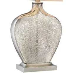 360 Lighting Axel Modern Table Lamps 25" High Set Of 2 Mercury Glass With Dimmers White Fabric Drum Shade For Bedroom Living Room Bedside Nightstand -360 Lighting Outlet Store GUEST 8e30a991 9be1 437c b947 8974d87e55ca