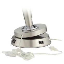360 Lighting Modern Table Lamp With USB And AC Power Outlet Workstation Charging Base 24.5" High Brushed Nickel Droplet Living Room Desk Bedroom -360 Lighting Outlet Store GUEST 8e6da45d 7a10 4f3a 89c2 a74d22335ff4