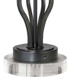 360 Lighting Heather Modern Industrial Table Lamps Set Of 2 With Round Risers 27 1/4" Tall Dark Iron USB Charging Port Iron Burlap Drum Shade For Desk -360 Lighting Outlet Store GUEST 8e764a3c f5f5 45bb b692 d9e1cade8dab