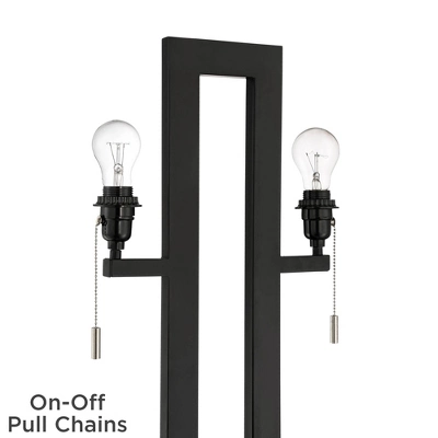 360 Lighting Neil Modern Rustic Table Lamp 26" High Black Metal With USB Charging Port White Rectangular Shade For Bedroom Living Room Bedside Desk 6 360 Lighting Neil Modern Rustic Table Lamp 26" High Black Metal With USB Charging Port White Rectangular Shade For Bedroom Living Room Bedside Desk - Image 6