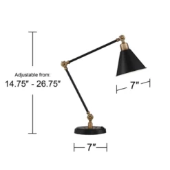 360 Lighting Modern Industrial Desk Table Lamp With USB Charging Port Adjustable 26.75" High Black Antique Brass For Bedroom Bedside Office -360 Lighting Outlet Store GUEST 91d42d2e ec94 4163 8b05 f79768e06f5e
