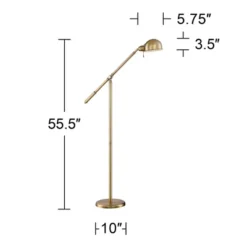 360 Lighting Traditional Pharmacy Floor Lamp With USB Charging Port 55" Tall Brass Dome Shade Adjustable Arm For Living Room Reading -360 Lighting Outlet Store GUEST 93310f5f c54c 4d83 a526 92e3f64ea8e5