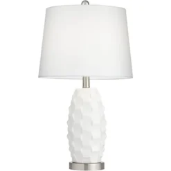360 Lighting LED Modern Coastal Accent Table Lamps 24 1/2" High Set Of 2 Scalloped White Ceramic Drum Shade For Bedroom Living Room Bedside Nightstand 13 360 Lighting LED Modern Coastal Accent Table Lamps 24 1/2" High Set Of 2 Scalloped White Ceramic Drum Shade For Bedroom Living Room Bedside Nightstand -360 Lighting Outlet Store GUEST 9b3b215b 1bd2 40d6 bc1a 3ec420e8ff1a