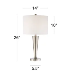 360 Lighting Geoff Modern Table Lamps 26" High Set Of 2 Brushed Nickel With USB Charging Port Table Top Dimmers White Drum Shade For Living Room Desk -360 Lighting Outlet Store GUEST 9cb7cad8 dad5 4ba8 983f 17475b0cabb7
