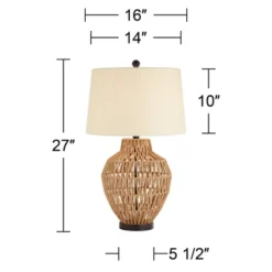 360 Lighting San Marcos Modern Coastal Table Lamp 27" Tall Natural Wicker Oatmeal Drum Shade For Bedroom Living Room Bedside Nightstand Office Kids 14 360 Lighting San Marcos Modern Coastal Table Lamp 27" Tall Natural Wicker Oatmeal Drum Shade For Bedroom Living Room Bedside Nightstand Office Kids -360 Lighting Outlet Store GUEST 9dee9364 0642 4811 8070 04cf228af8ed
