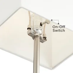 360 Lighting Franco Modern Table Lamps 26 1/2" High Set Of 2 Brushed Nickel With USB Charging Ports White Square Shade For Bedroom Living Room Desk -360 Lighting Outlet Store GUEST 9f9afb95 85b1 4ab6 836e d98217901de6