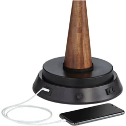 360 Lighting Modern Table Lamp With Dimmable USB And Outlet Workstation Base 24.5" High Bronze Tan Fabric Cylinder For Living Room Desk Bedroom -360 Lighting Outlet Store GUEST a3ecd351 2035 4094 a9bc 1b43876d0a1e 1