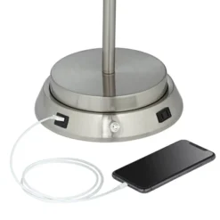 360 Lighting Reiner Modern Accent Table Lamp 23" High Blue Green Glass Nickel With USB And AC Power Outlet In Base Off White Drum Shade For Home Desk 9 360 Lighting Reiner Modern Accent Table Lamp 23" High Blue Green Glass Nickel With USB And AC Power Outlet In Base Off White Drum Shade For Home Desk -360 Lighting Outlet Store GUEST a4b5abc3 5474 4651 8720 812e273cb860 1