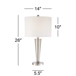 360 Lighting Geoff Modern Table Lamps 26" High Set Of 2 Brushed Nickel With USB Charging Port White Drum Shade For Bedroom Living Room Bedside Desk -360 Lighting Outlet Store GUEST a4bf76ba f301 455b 9239 e43c0184b1bc