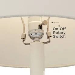 360 Lighting Modern Table Lamps 24 1/2" High Set Of 2 White Sculpture Fabric Cone Shade For Bedroom Living Room House Home Bedside Nightstand Office -360 Lighting Outlet Store GUEST a4ea5949 be47 47b9 826d e5939a21e32a