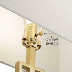 360 Lighting Sonia Modern Table Lamps 29 1/2" Tall Set Of 2 Gold Metal With Dual USB Charging Ports White Rectangular Shade For Bedroom Living Room -360 Lighting Outlet Store GUEST a63a54ba 2622 4730 8e41 d431a018e9cf