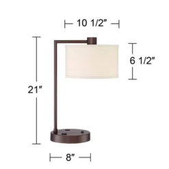 360 Lighting Colby Modern Desk Lamp 21" High Bronze With USB And AC Power Outlet In Base White Linen Drum Shade For Bedroom Living Room Office Family 15 360 Lighting Colby Modern Desk Lamp 21" High Bronze With USB And AC Power Outlet In Base White Linen Drum Shade For Bedroom Living Room Office Family -360 Lighting Outlet Store GUEST a739b621 59c5 4618 a8ae 0d17dff00dc4