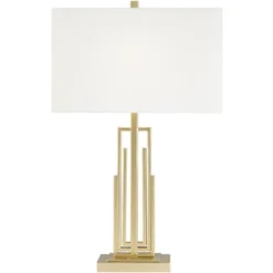 360 Lighting Sonia Modern Table Lamps 29 1/2" Tall Set Of 2 Gold Metal With Dual USB Charging Ports White Rectangular Shade For Bedroom Living Room -360 Lighting Outlet Store GUEST aa9df019 6779 4458 b0fb e2101a1996ee