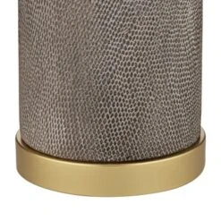 360 Lighting Gilson Modern Table Lamps 24 1/2" High Set Of 2 Gray Glaze Ceramic White Drum Shade For Bedroom Living Room Bedside Nightstand Office -360 Lighting Outlet Store GUEST b076931b ed4e 4186 b01f c07a192f2809