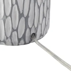 360 Lighting Patrick Modern Coastal Table Lamp With Round Riser 27 1/4" Tall Gray White Wash Ceramic Drum Fabric Shade For Bedroom Living Room Home -360 Lighting Outlet Store GUEST b0fea586 ba5d 4903 b57d 54494be25fe9