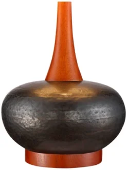 360 Lighting Andi Modern Mid Century Table Lamps 24 1/2" High Set Of 2 Hammered Brown Ceramic Red Oak Off White Shade For Bedroom Living Room Desk -360 Lighting Outlet Store GUEST b433cd5a d86d 4ac9 bdfc 430a8ba38f63