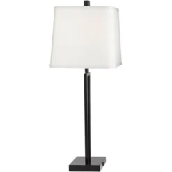 360 Lighting Cole Modern Table Lamps 27" Tall Set Of 2 Black Metal With USB Charging Ports White Rectangular Shade For Bedroom Living Room Bedside -360 Lighting Outlet Store GUEST b5665898 3541 43a5 8e8b 387d99d955f3
