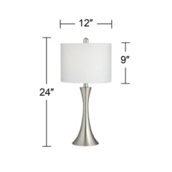 360 Lighting Gerson Modern Table Lamps 24" High Set Of 2 Brushed Nickel With Dimmers LED White Drum Shade For Bedroom Living Room Bedside Nightstand 12 360 Lighting Gerson Modern Table Lamps 24" High Set Of 2 Brushed Nickel With Dimmers LED White Drum Shade For Bedroom Living Room Bedside Nightstand -360 Lighting Outlet Store GUEST b5a78088 1d71 4af2 a2b5 8216969fd85b