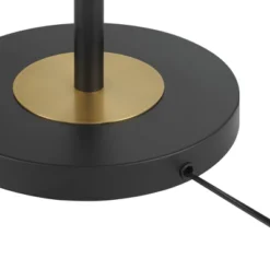 360 Lighting Rayna Mid Century Modern Downbridge Floor Lamp 61 1/2" Tall Black Gold Metal Off White Linen Drum Shade For Living Room Reading Bedroom -360 Lighting Outlet Store GUEST b5e6e322 bb5a 48dc b63e d136b9253ef4