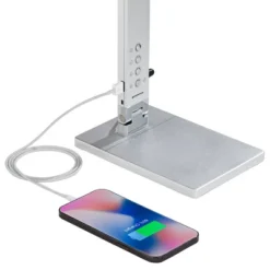 360 Lighting Jett Modern Desk Lamp 16 1/2" High Silver With USB Port And Nightlight LED Dimmer Touch On Off For Bedroom Bedside Nightstand Family Home -360 Lighting Outlet Store GUEST b98e5965 67aa 48d5 b6e1 56cbc8d01f16