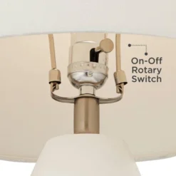 360 Lighting Modern Table Lamps 26" High Set Of 2 White Gourd Fabric Tapered Drum Shade For Bedroom Living Room House Home Bedside Nightstand Office -360 Lighting Outlet Store GUEST bac5956b 2e3c 4ad4 83e9 85c6e9e0e874