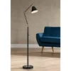 360 Lighting Wray Mid Century Modern Pharmacy Floor Lamp 61" Tall Flat Black Warm Brass Adjustable Swivel Head For Living Room Reading Bedroom Home